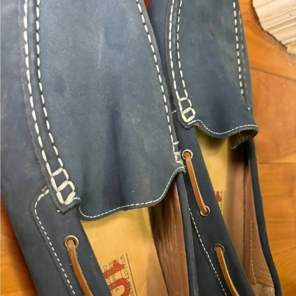 1901 Men's Navy Suede Slip-On Driving Loafers